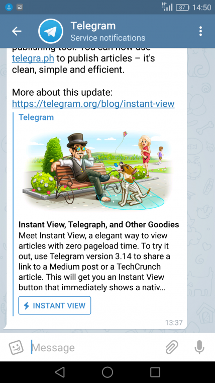 Instant View Telegram