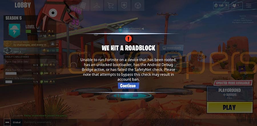 Fortnite Mobile Android root