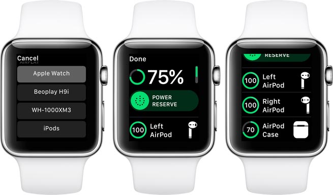 Apple Watch how to check AirPods battery