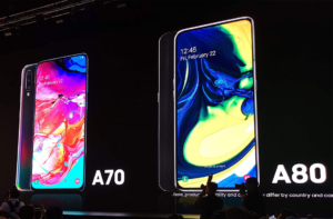 Изображения Galaxy A70 и A80 на презентации